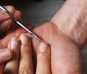 Nail care at home close-up