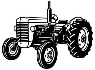 Vintage Farm Tractor Side View, Tractor SVG, Farm SVG, Agriculture SVG, Vehicle SVG
