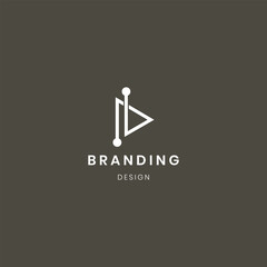 Abstract letter Ai logo. This logo icon is combined with abstract shapes in a creative way.