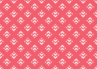 Abstract geometric pattern. A seamless vector background. White and pink ornament. Graphic modern pattern. Simple lattice graphic design