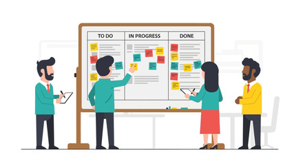 Analyzing Task Management Workflow with Kanban Board Collaboration