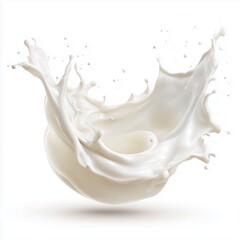 Milk Splash: A Delicate Dance of Creamy Liquid , white background cut out PNG
