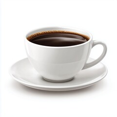 Obraz premium Aromatic White Coffee Cup , white background cut out PNG