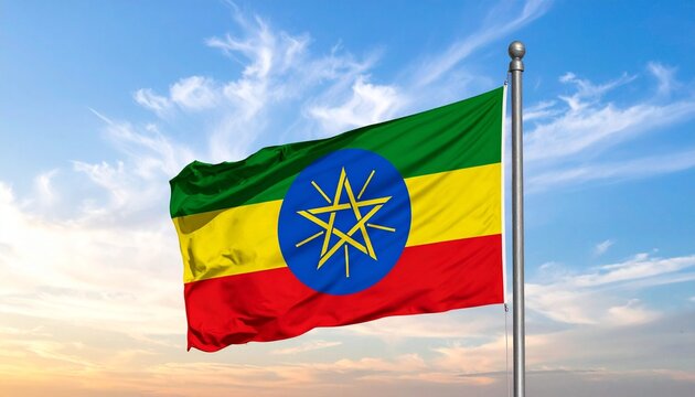 Wavy Flag of Ethiopia - Powered by Adobe