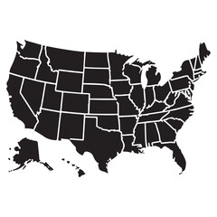 Alaska state outline black and white silhouette map graphic design