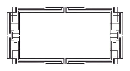 Elegant Art Deco border design framing elegant invitations or certificates with vintage style