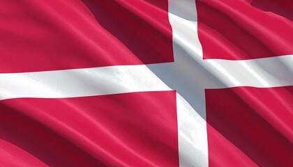 Fototapeta premium Wavy Flag of Denmark