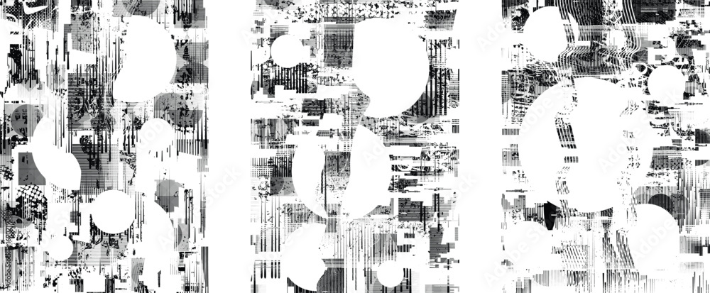 Poster glitch distorted geometric shape . noise destroyed logo . trendy cyber punk poster . glitched frame 
