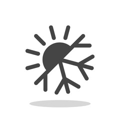 Thermal insulation icon with shadow