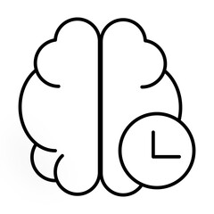 attention span line icon with editable stroke