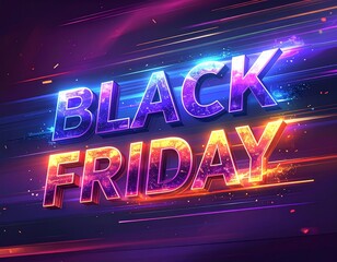 Motion Blur Black Friday Sale Illustration