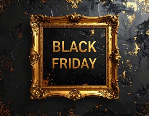 Golden Frame Black Friday Luxury Background