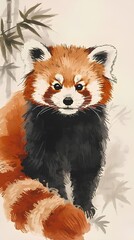 Obraz premium レッサーパンダ Lesser Panda （Generative AI）