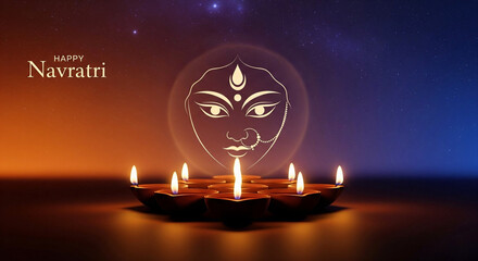 Maa Durga Navratri festival durga puja template design background