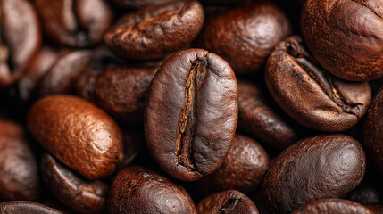 Naklejka premium Ai dark roasted coffee beans ready for brewing in a cozy kitchen setting