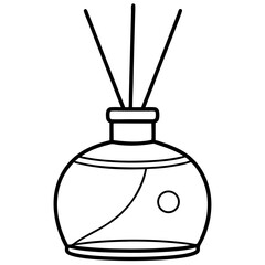 Minimalist Aromatherapy Diffuser Line Art Vector  Essential Oil Outline Illustration