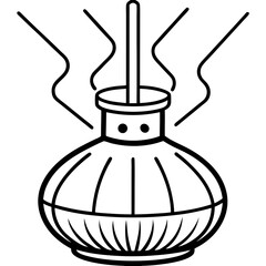 Minimalist Aromatherapy Diffuser Line Art Vector  Essential Oil Outline Illustration