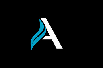 A Letter Wave Logo Template – Minimalist Vector Symbol of Motion, Elegance, and Brand Identity