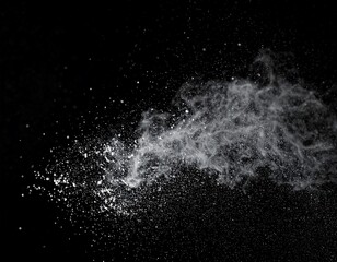 Abstract powder explosion on black background
