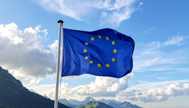 European Union Flag Waving - Powered by Adobe