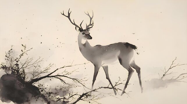 鹿 Japanese Deer （Generative AI）