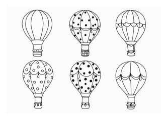 Whimsical Hot Air Balloons - Flat Vector Set