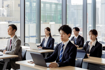 研修を受けるビジネスマン