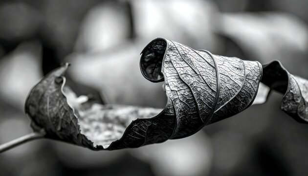 Monochrome leaf in high key