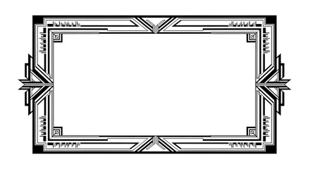 Elegant Art Deco border design adds sophisticated vintage flair to invitations, certificates, and graphic projects