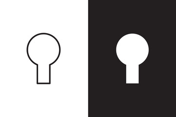 keyhole icon set. Password symbol. Door key hole icons. Home protection sign. House security sign symbol. furniture fitting icon doodle