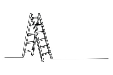 Continuous one line drawing of ladder minimal vector illustration for construction and interior design concept