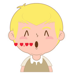 boy whistling love face cartoon cute