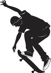Fototapeta premium Black Silhouette Skateboarder Doing 360 Flip Vector