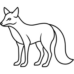 Minimalist Fox Outline Line Art Vector Clean Animal Silhouette Design