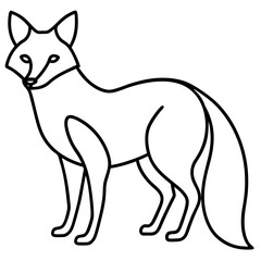 Minimalist Fox Outline Line Art Vector Clean Animal Silhouette Design