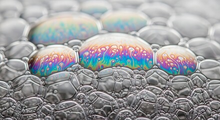 Rainbow Soap Bubbles Close Up