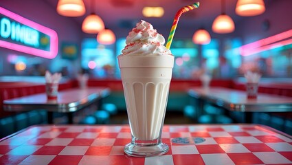 a creamy milkshake in a tall glass