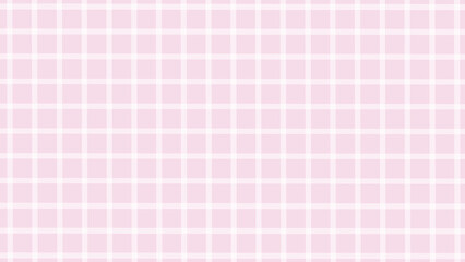 Pink and white plaid fabric texture background. Seamless pattern checkered wallpaper.	