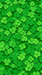 A dense field of bright green clovers here