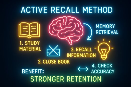 Active Recall Method with Glowing Study Techniques for Enhanced Learning Retention