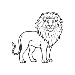 Stylized lion illustration isolated on white background