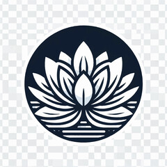 Elegant Lotus Flower Symbol in Circular Design for Spiritual Concepts.