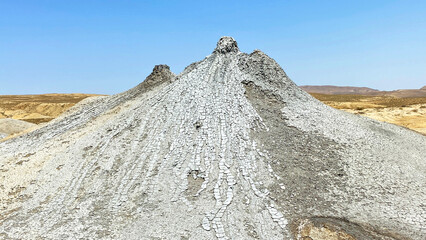 The tourist complex of mud volcanoes in Azerbaijan. The mud volcanoes of Gobustan are a unique...