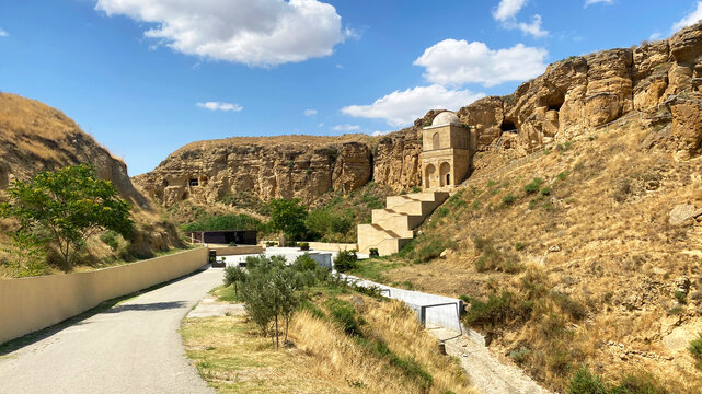 In Gobustan, on the slope of a picturesque mountain, stands the mausoleum of Diri Baba, a true masterpiece of Shirvan-Absheron architecture.