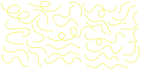 Hand drawn curve dotted line, Spiral dotted line hand drawn, Dotted lines path on white background