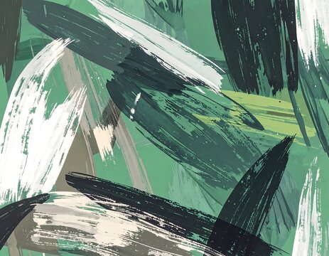 Abstract green brush strokes with dynamic textures - Powered by Adobe