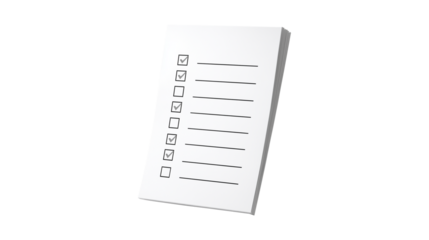 To do list sheet symbolizing goals and resolutions planning