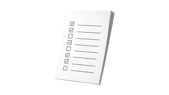 To do list sheet symbolizing goals and resolutions planning