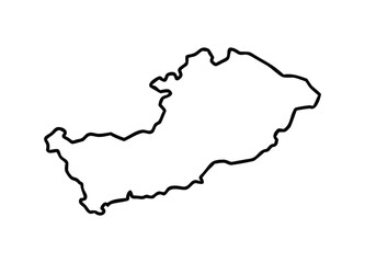 Obraz premium Outline map of czech republic silhouette simple outline geographic shape modern design