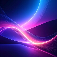 Obraz premium Abstract light waves in vibrant colors on dark background